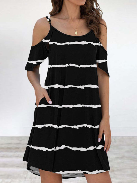Stunncal Elegant Print Flounce O Neck Dresses(11 Colors)