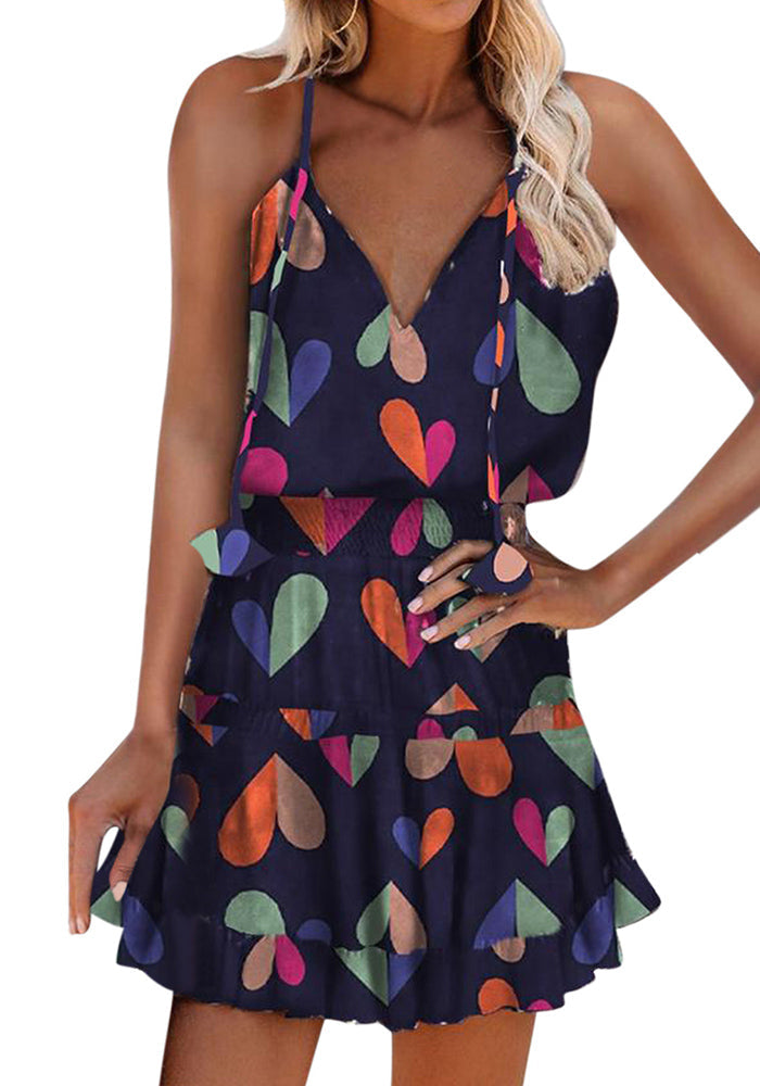 Stunncal Cheetah Print Frill Hem Ruffles Ruched Dress (13 colors)
