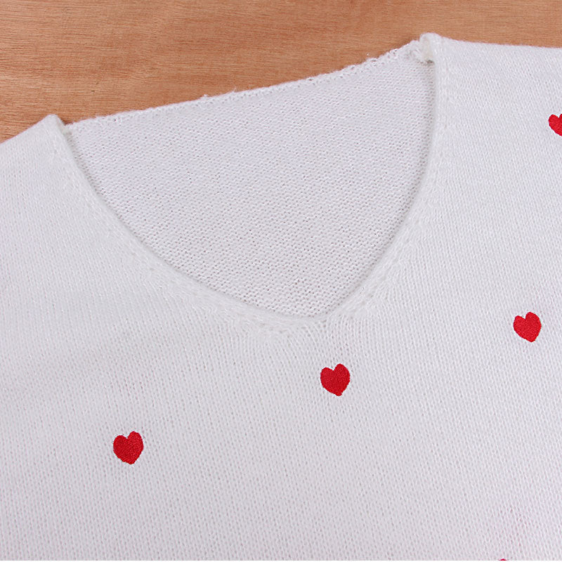 Stunncal Love Polka Dot V-Neck Sweater