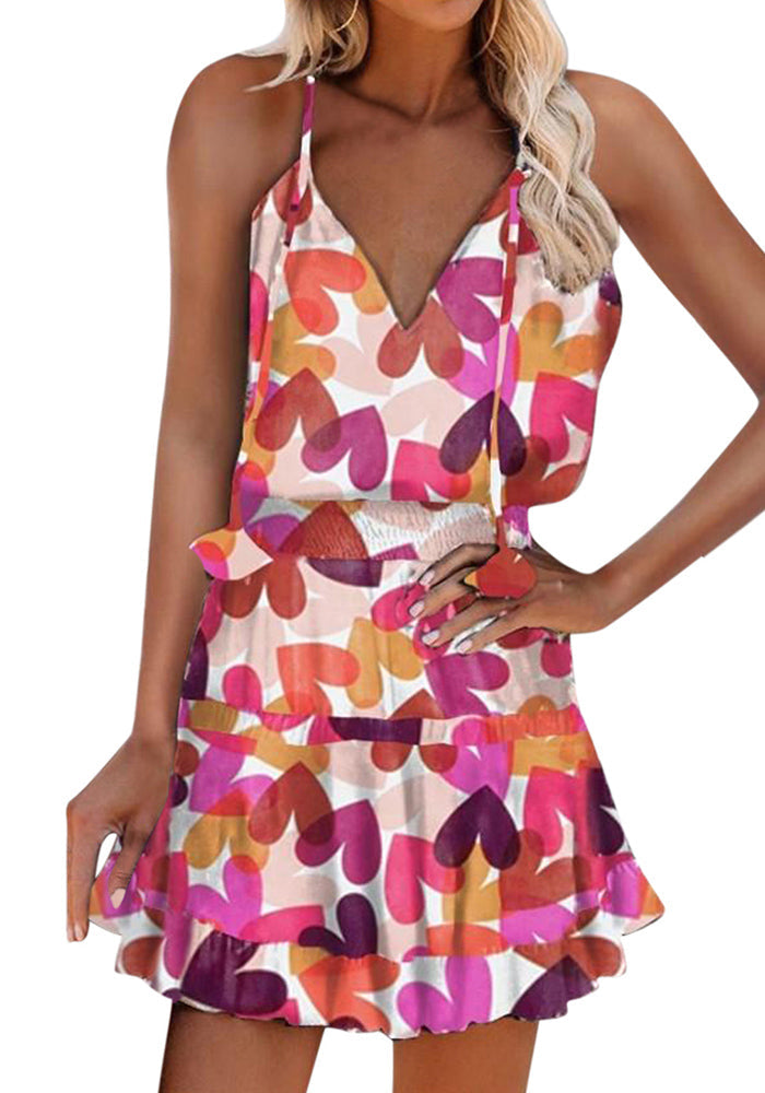 Stunncal Cheetah Print Frill Hem Ruffles Ruched Dress (13 colors)