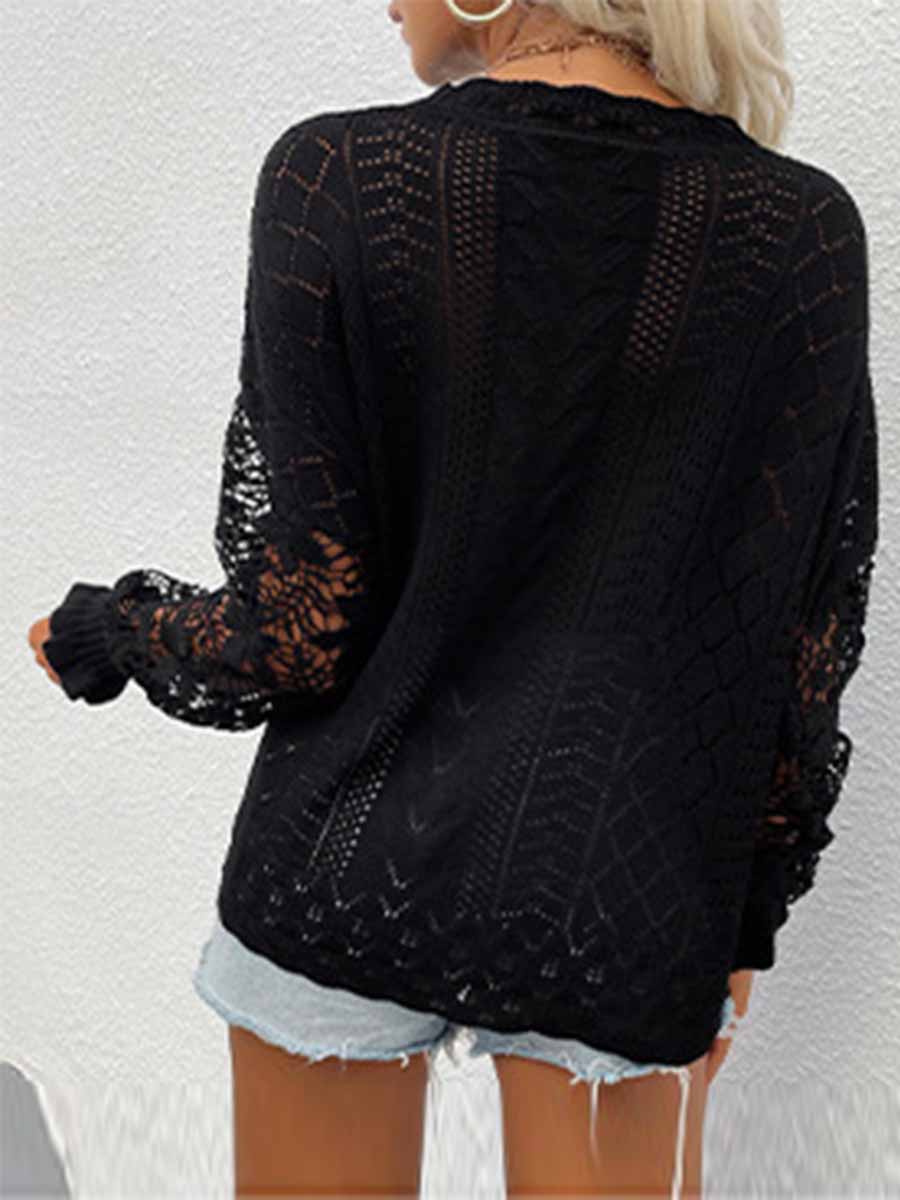 Stunncal Lace Hollow Sweater