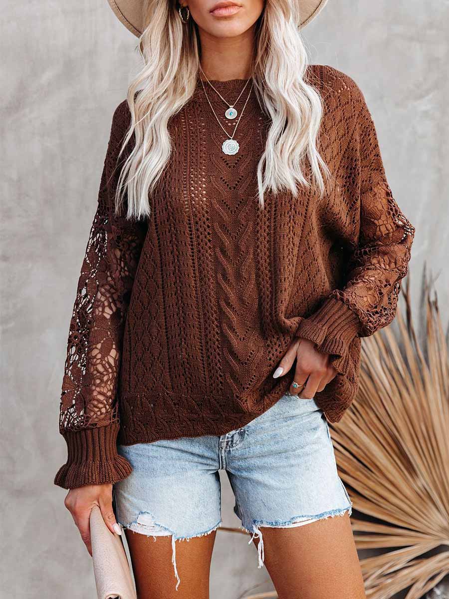 Stunncal Lace Hollow Sweater