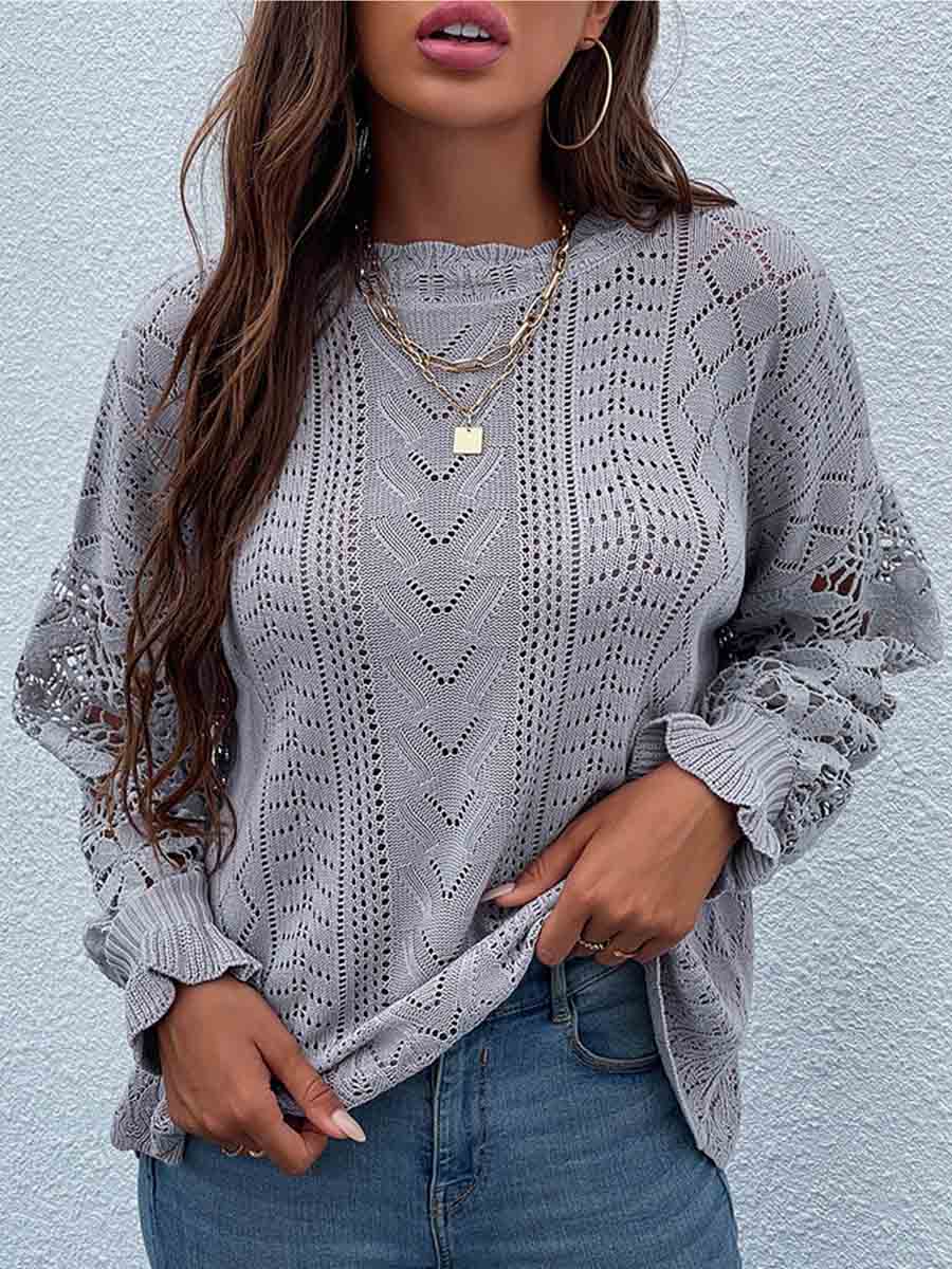 Stunncal Lace Hollow Sweater